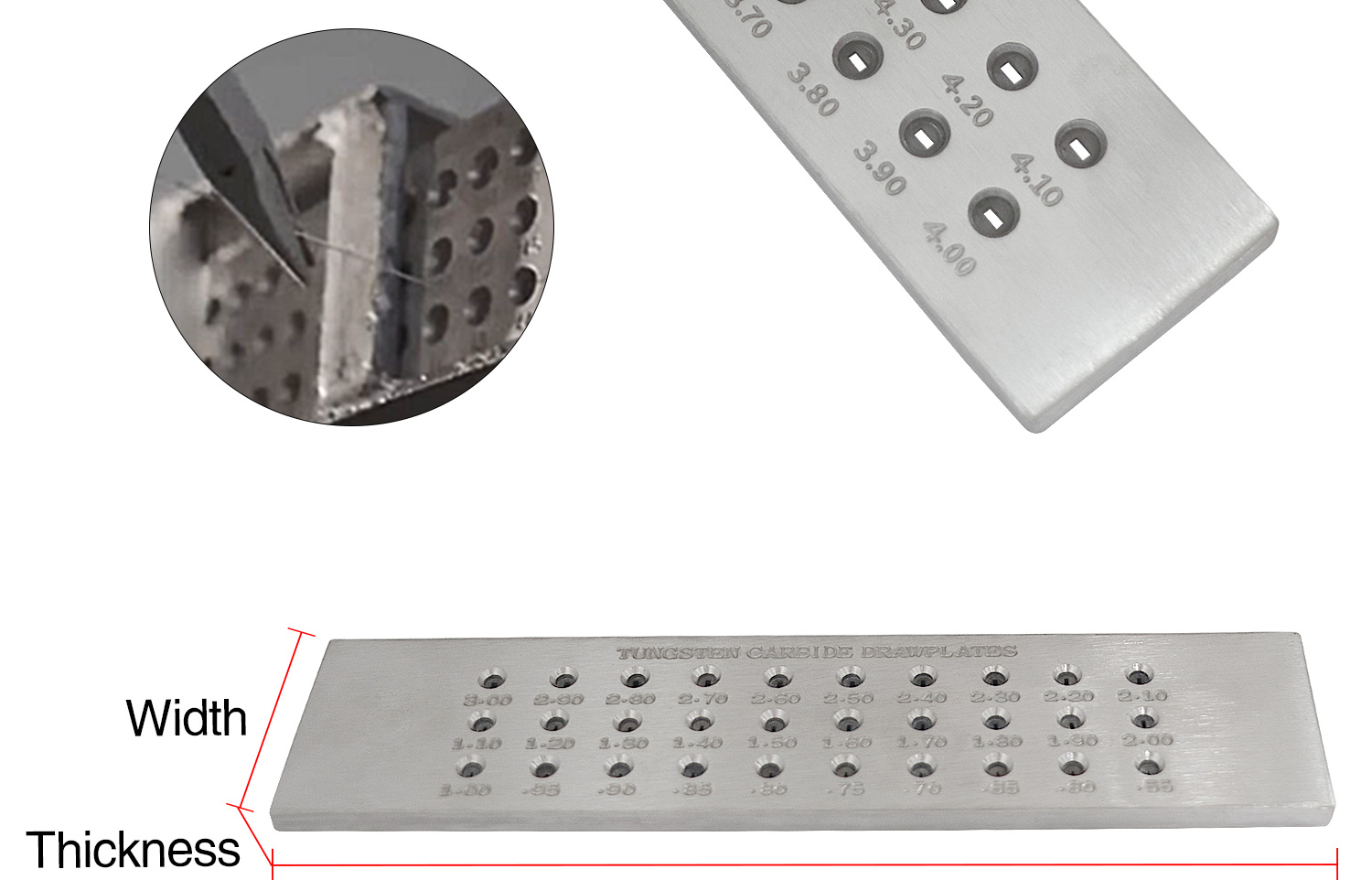 Steel Alloy Jewelry Accessories Tools Rectangle Tungsten Carbide Draw Plate