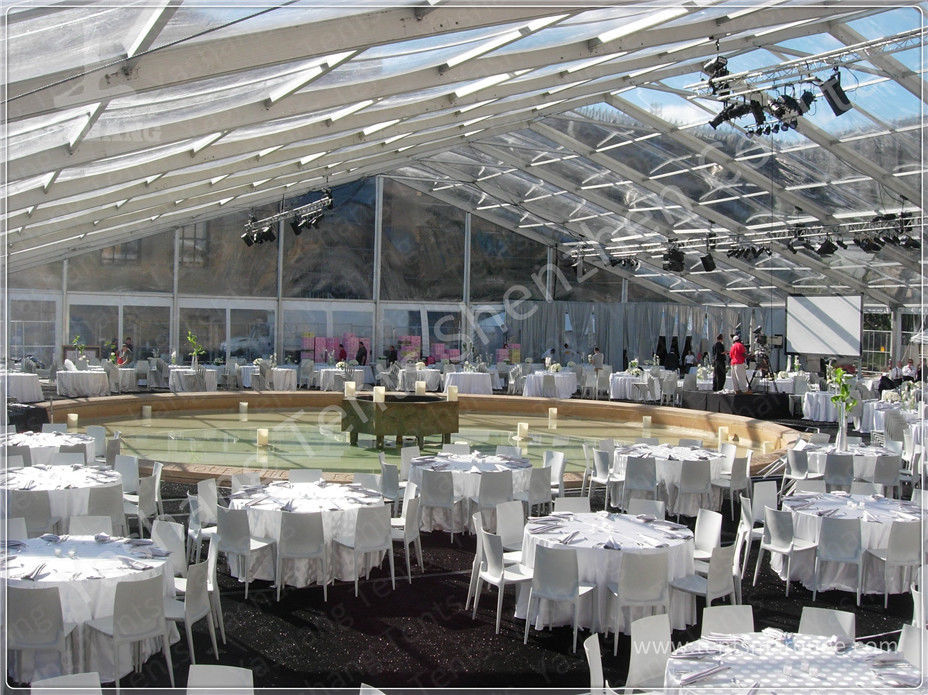 Popular No Window High Peak Tents For Small Party , White Fabric Cover
