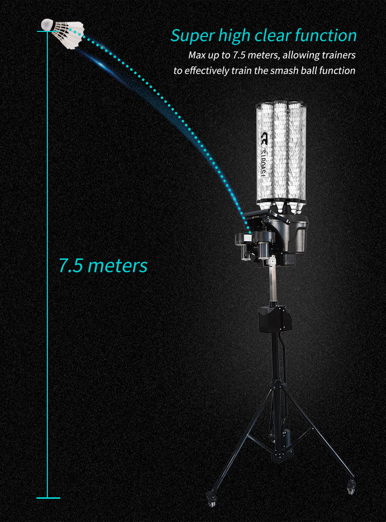 140KM/H Portable Badminton Shuttlecock Shooting Machine DC12V