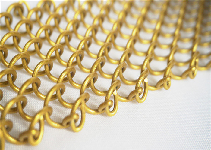 1.2mm Aluminium Chain Fly Screen Curtain 8x8mm Cascade Coil Architectural Drapery