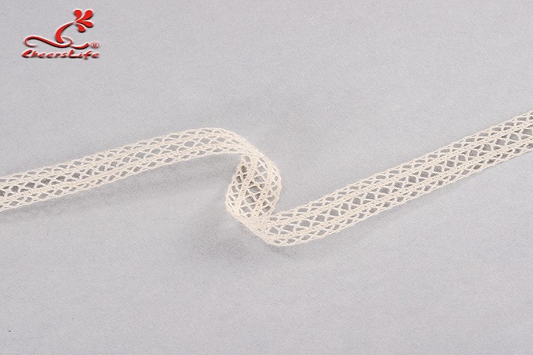 Bedding Articles / Clothing Labels Cotton Lace Trim Customizable Width