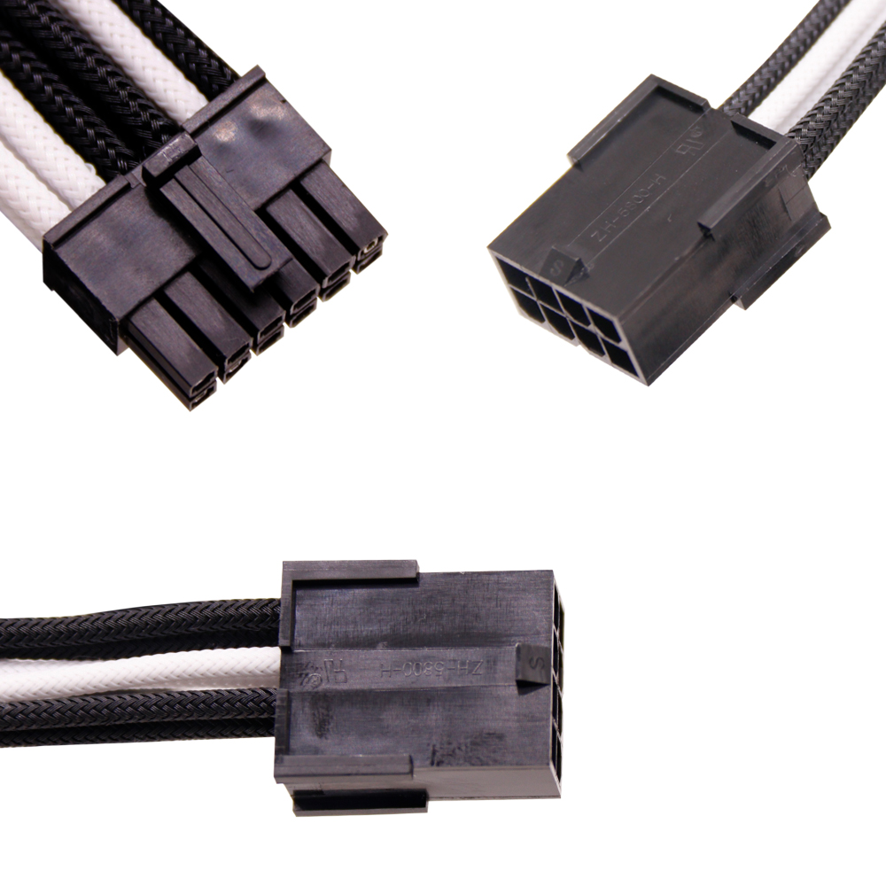 Rtx Graphics cards 3.0 series extension cable 12PIN to double 8PIN 18AWG sleeved braided cable for PC computer