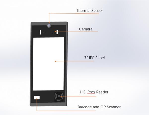 8 inch Face Recognition Body Temperature Measuring Terminal Thermal camera
