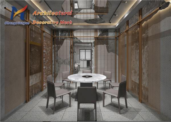 Decorative Partition Cascade Coil Metal Drapery Wall Covering Hot Pot Restaurant