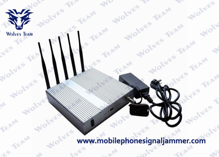 5 Antenna Mobile Phone Jammer , Cell Phone Jamming Device 3G GSM CDMA DCS