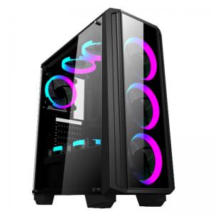  Desktop Computer Case Gaming Case RGB Fan With Glass Panel Front Iron Net Panel ATX Case Manufactures