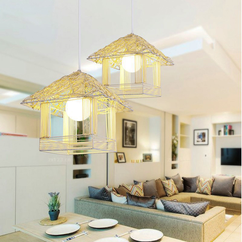 Nordic Style Cage cane pendant lights For Kitchen Dining room Bedroom Lighting (WH-WP-07)