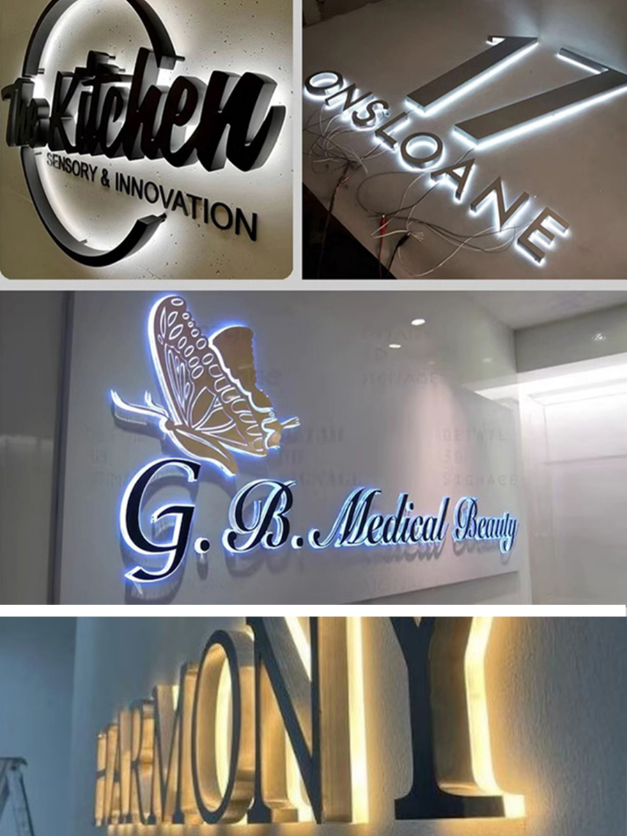 Custom Outdoor Backlit Logo LED Sign Light House Numbers Business 3D Illuminated Letters