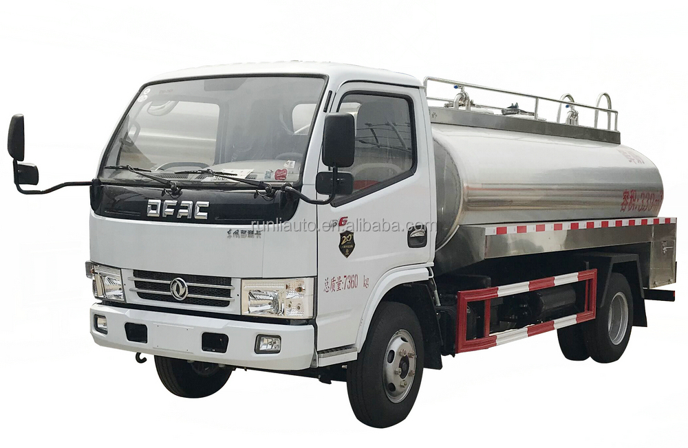 Cheaper Price 5Tons Milk Tanker Truck Stainless Steel SS304-2B Water Truck for Sales