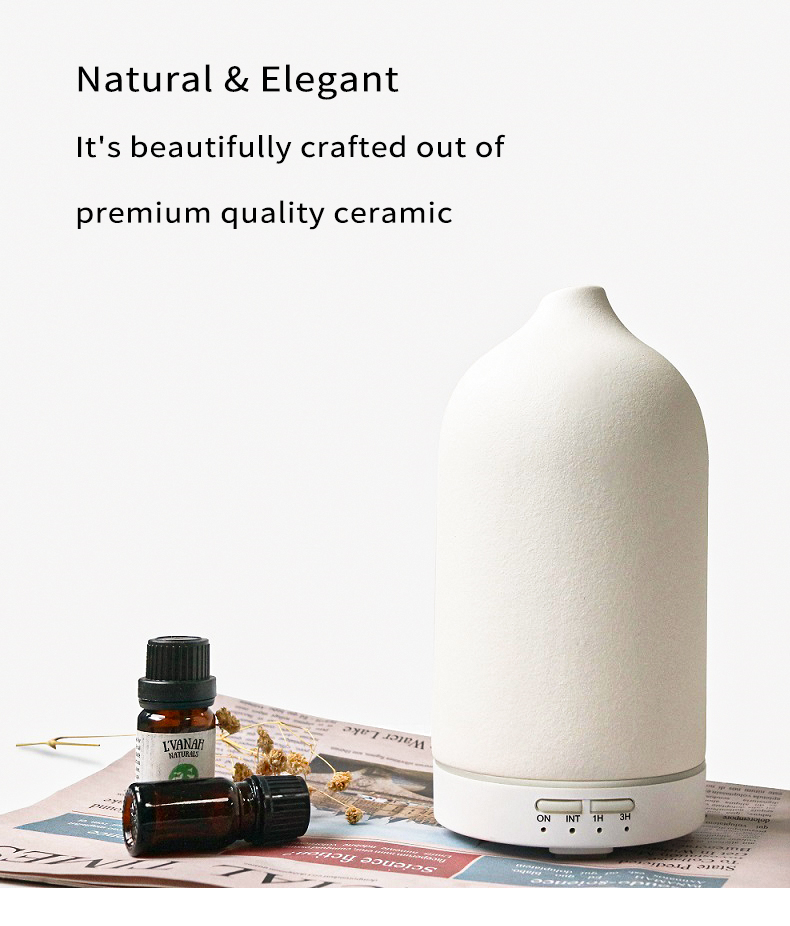 Homefish Ceramic Ultrasonic Aroma Diffuser With Led Light Essential Oil Perfume Diffuse Geurverspreider Diffuseur de per