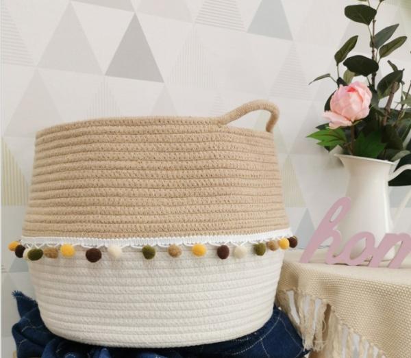 OEM Home Center Decoration Easter Woven Big Blue Cotton Rope Baby Storage