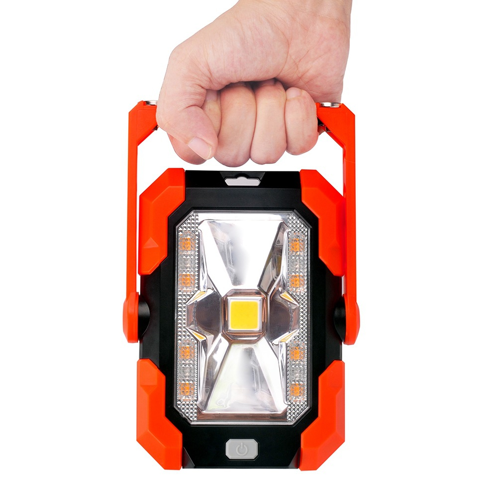 USB LED Solar Light Portable Outdoor Solar Work Light Flood Light Camping Lantern with Built-in Rechargeable Lithium Battery