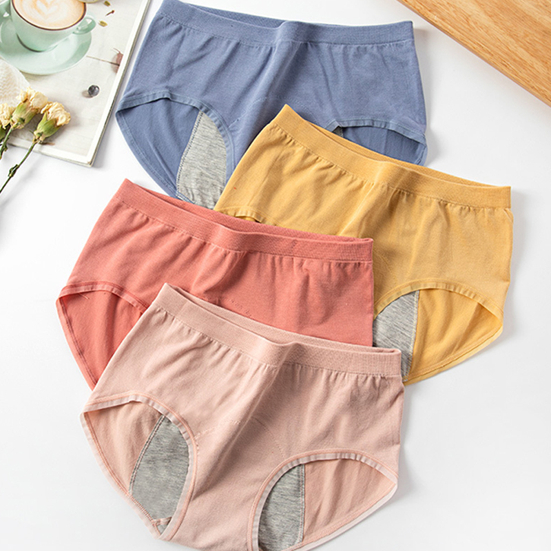 Menstrual Women Cotton Panties Antileakage High Waisted Type