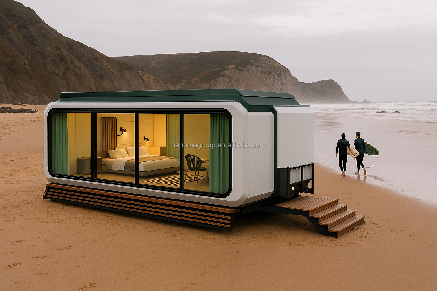 Modern 20FT/40FT Steel Prefab Pod Contemporary Prefabricated House Living Room Bedroom Mobile Container Space Capsule