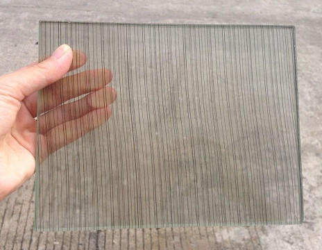 Decorative Laminated Glass Metal Mesh In Patterned Ground Polished