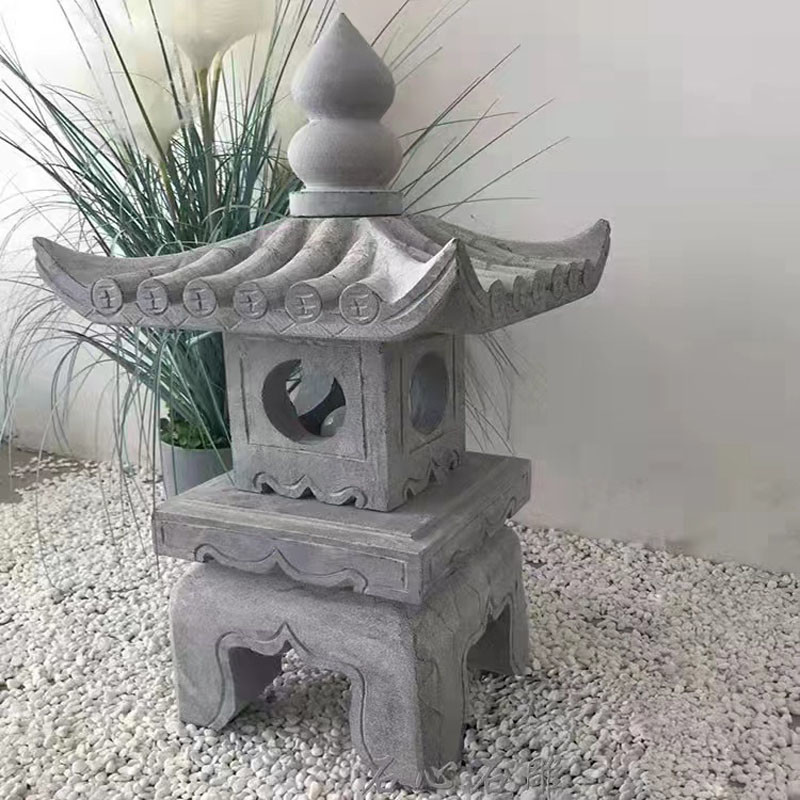 Large Grey Outdoor Stone Lantern Granite Pagoda Japanese Garden Ornaments