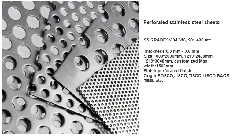 2B Finish 304 Perforated Stainless Steel Sheet Metal Partition Customized