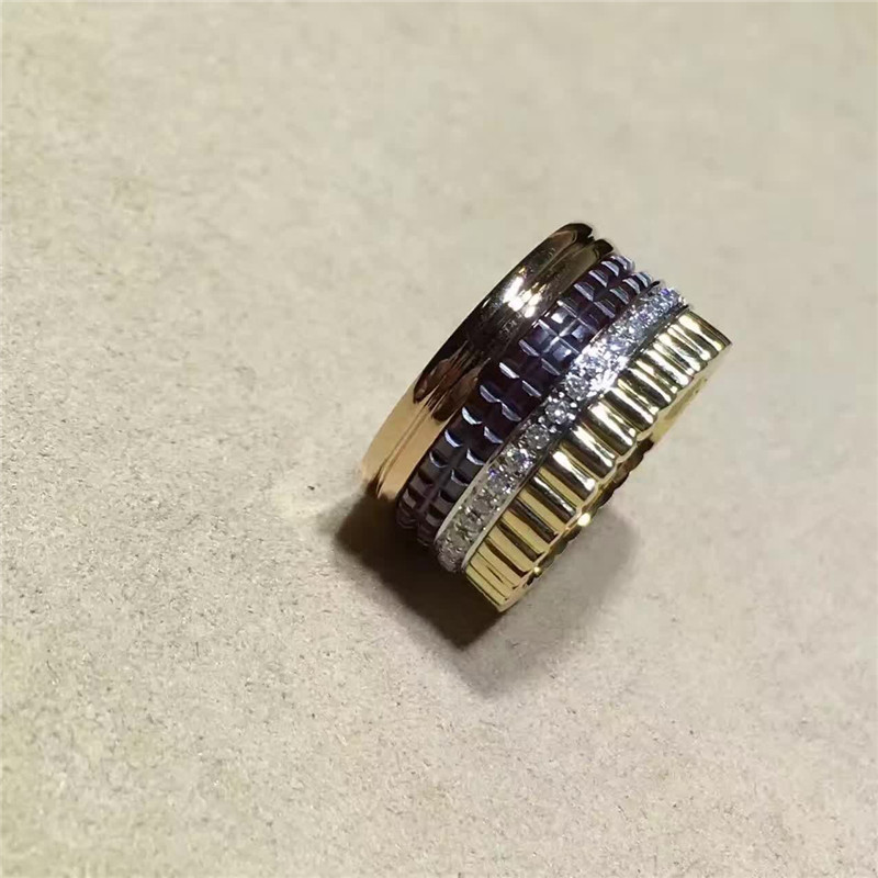Black Ceramic Gold Jewellery Rings 18K Gold Women's With Natural SI H Diamond