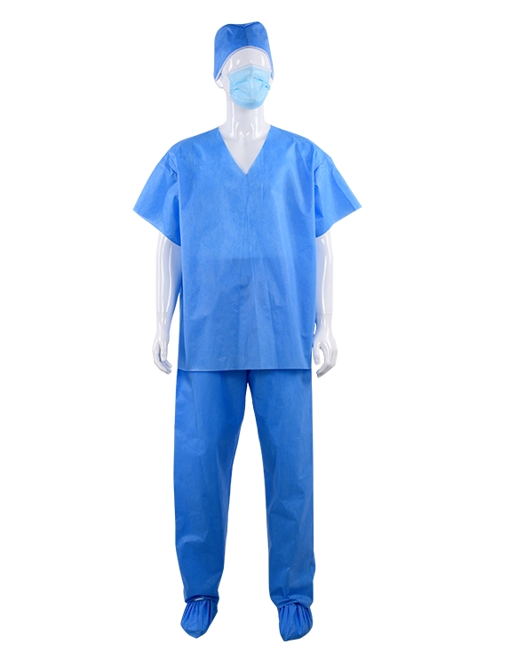 Short sleeves Disposable Scrub Suits , FDA Medical Scrub Suits Uniforms
