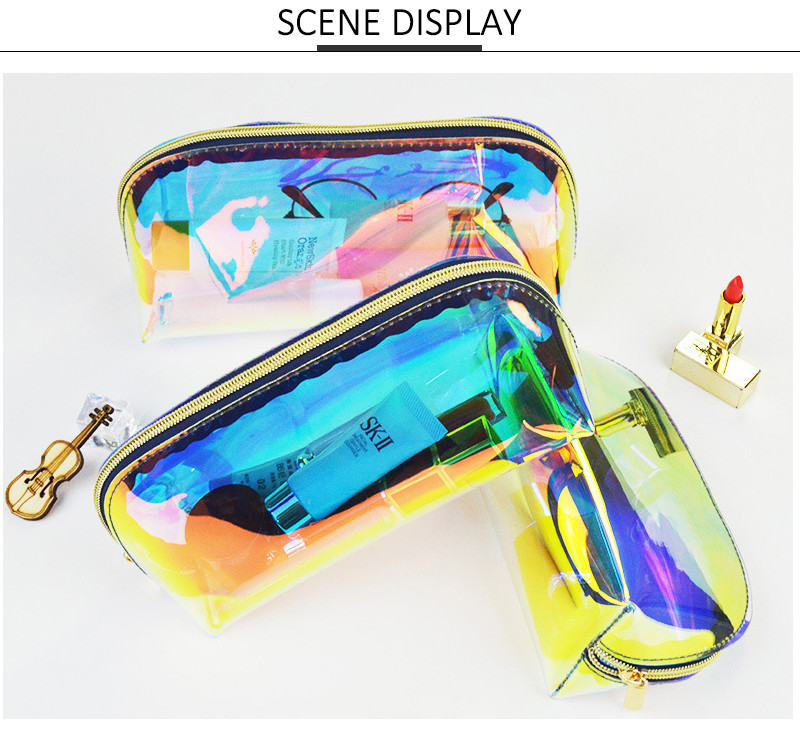 TPU Custom Clear Waterproof Holographic Cosmetic Bag