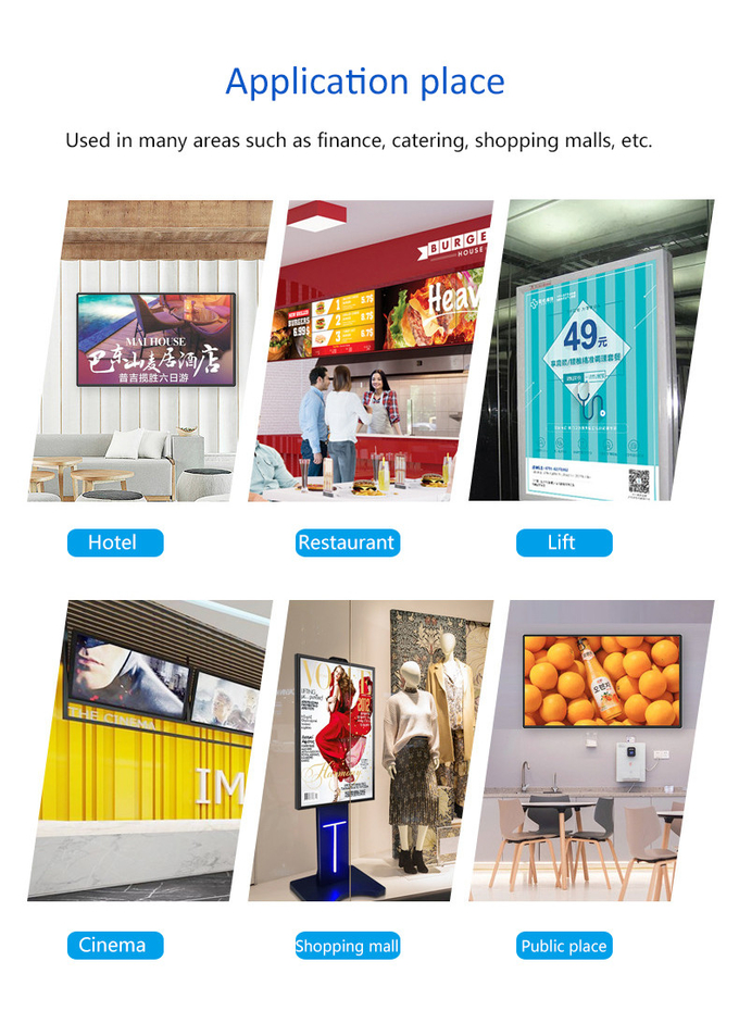 65inch Vertical Digital Signage Window Display Tft LG Screen 2500nits Shop Window Display