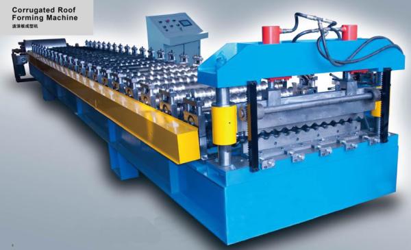 0.15-0.3mm PPGI Roof Panel Roll Forming Machine With 1.2 Inch Chain Drive