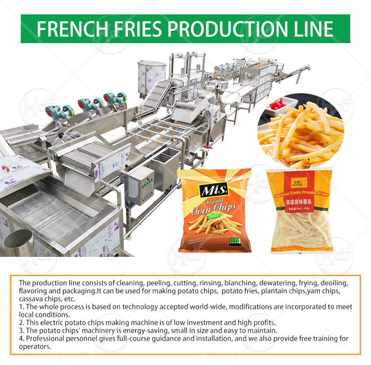 Fully Automatic French Fries Making Line Chips Production Machine