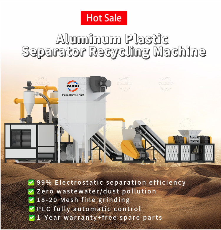 High Capacity 12000T/Year Aluminum Plastic Electrostatic Separator for Recycling Requirements