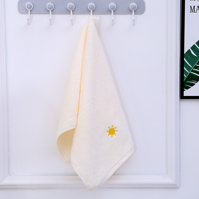 All-aged Customized Size Embroidery Logo Cotton Towel For Men Women Soft Thickened Towels SOLID COLOR