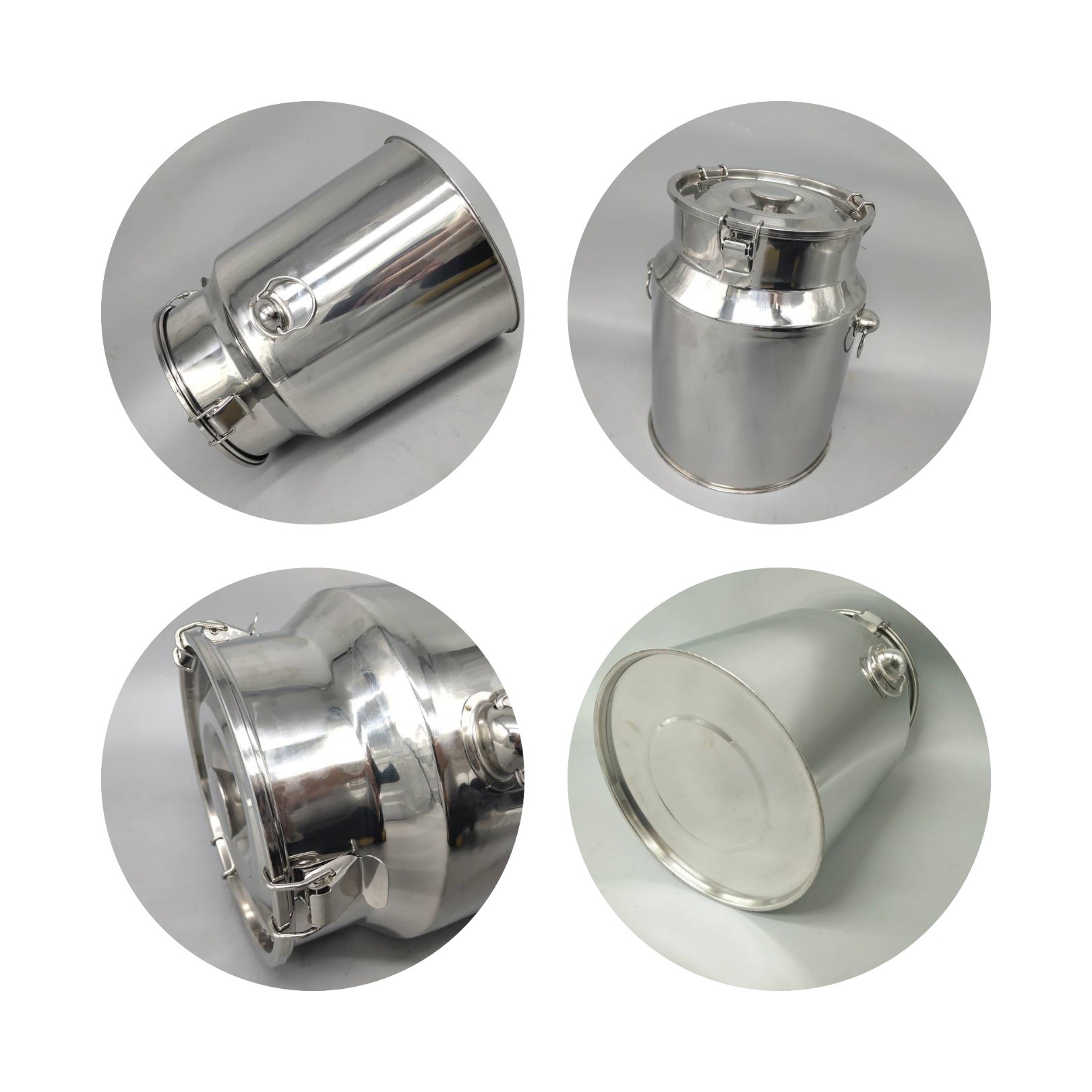 Polished 11L Stainless Steel Milk Can sanitary For Storaging