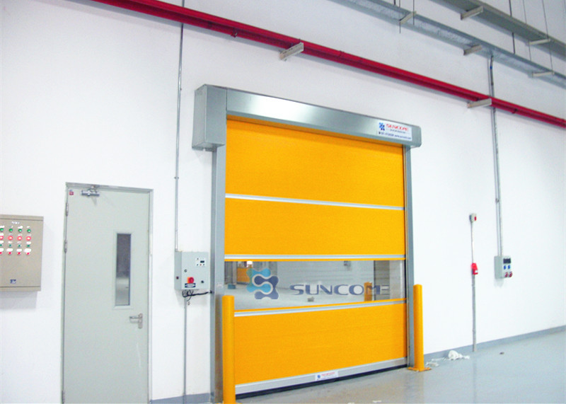 Transparent Window Commercial Garage Doors Stainless Steel Frame