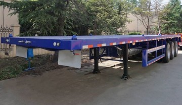 China CIMC tri axis tow for heavy duty 20 or 40 feet equipment air suspension van cargo transporter tank semi flatbed trailer