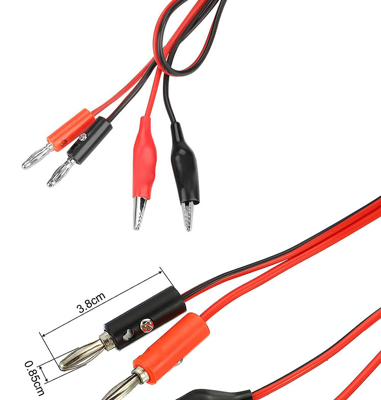 Crocodile Alligator Clip to Banana Plug Test Lead Wire Cable for Multimeters Circuit