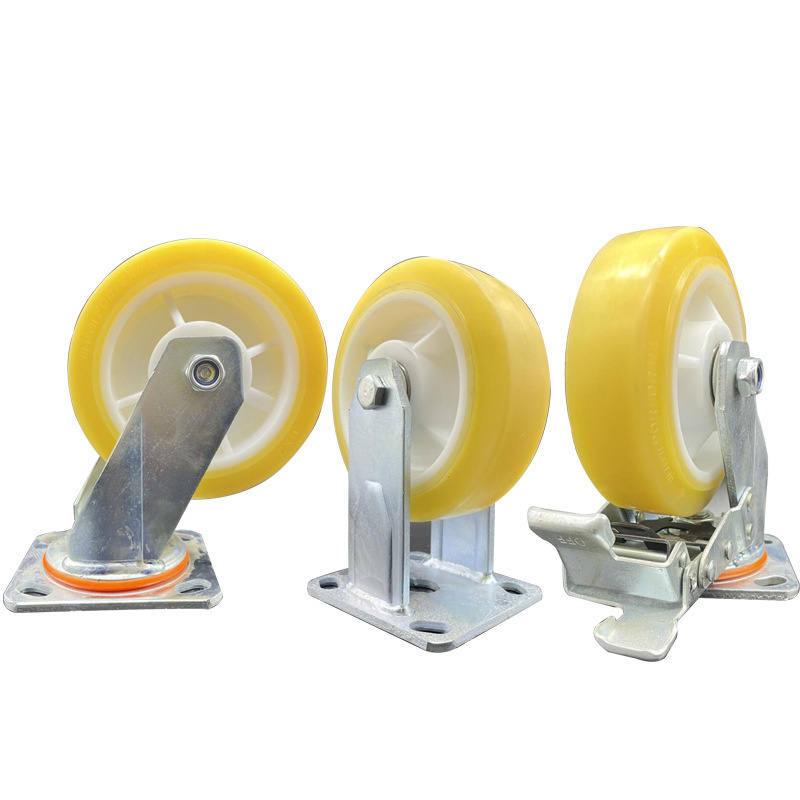New Products Yellow Transparent TPR Heavy Duty Swivel Castor Wheel with Brake