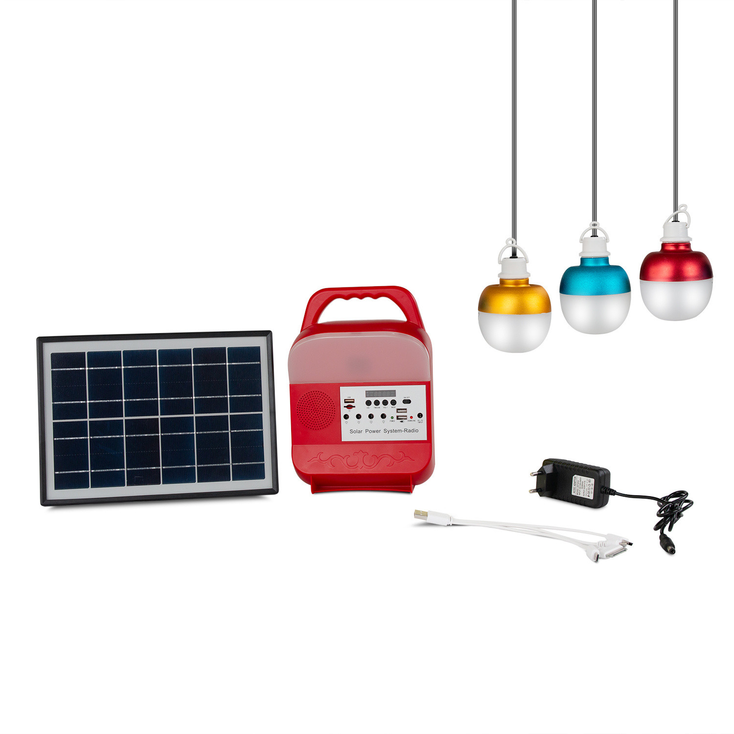  FCC USB Out 10W MP4 Solar Home Lighting System With 3 External Lights Manufactures