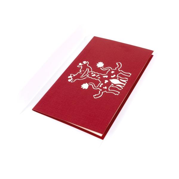 OEM 3D Pop Up Valentine Cards , 3D Greeting Card Offset Printing FCC Certificate
