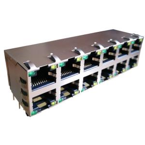 1840257-8 Stacked Rj45 Modular Jack Gigabit 2x6 MAG45 Ground Shield With Leds