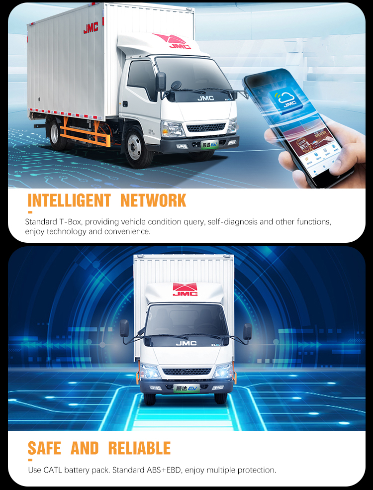 2024 JMC Truck Cabin Isuzu Cargo Truck 10 Ton Food Delivery Two-wheeled Electric Vehicle Seats 5 Door 2 Seater Truck