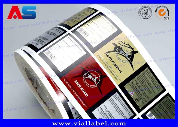 Adhesive Peptide Pharmaceutical Packaging 15ml Bottle Labels Silver Foil Color