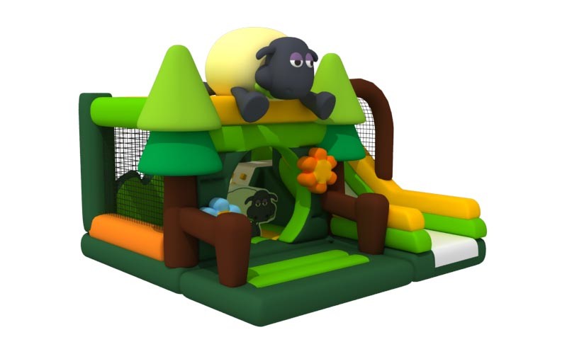 Hand Printing Inflatable Combos Sheep Themed 6x5.5x4m Inflatable Bouncy Castle