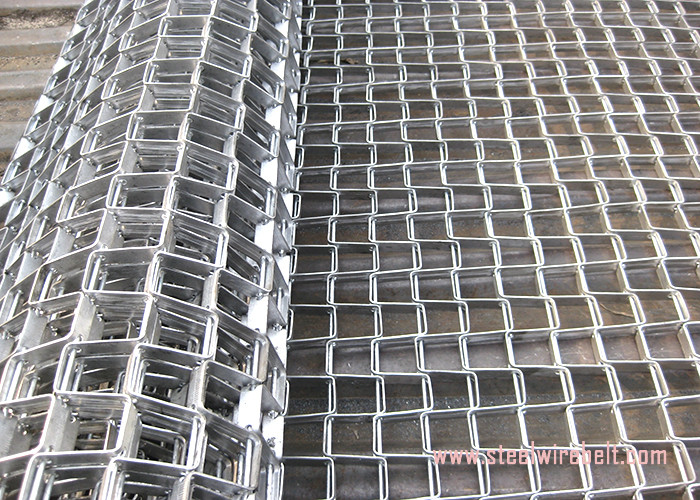 High Grade Stainless Steel Wire Belt , Flat Wire Conveyor Belt Honeycomb Metal