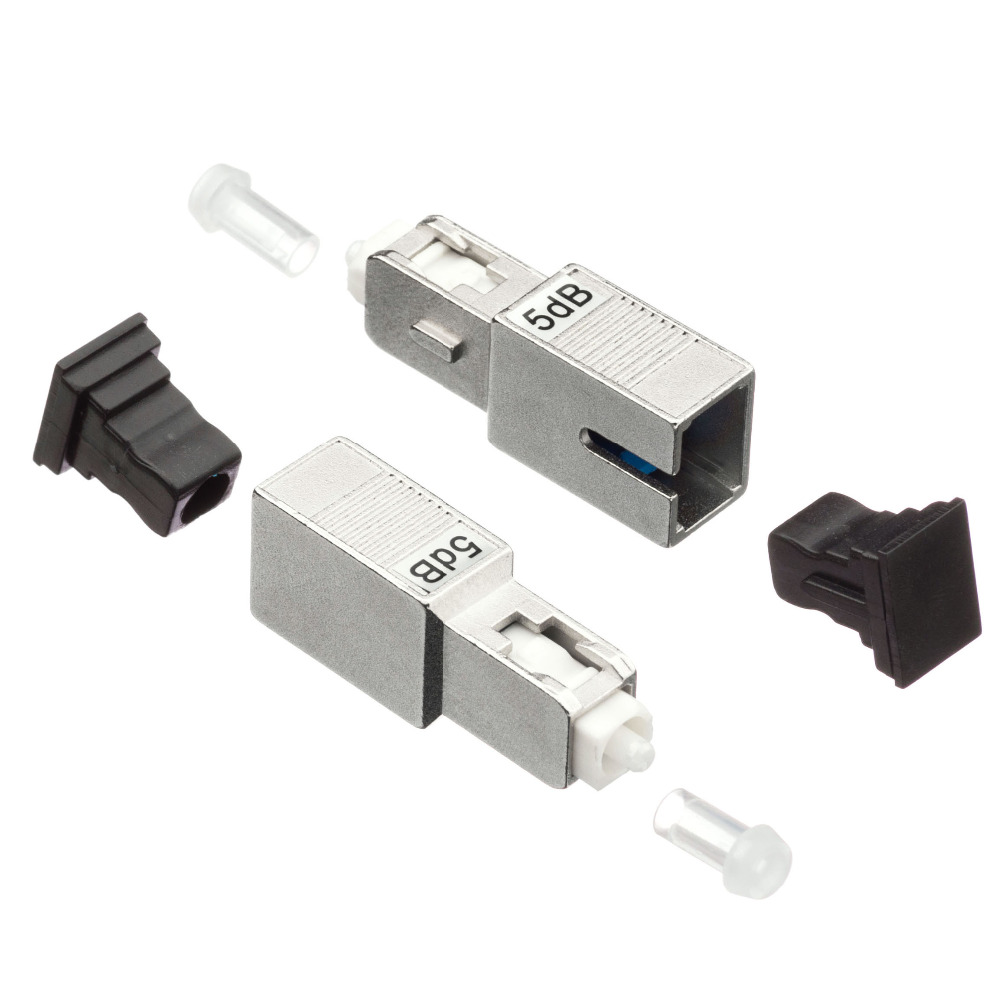 SC APC Optical Fiber Attenuator 1dB 3dB 5dB 10dB For Data Center