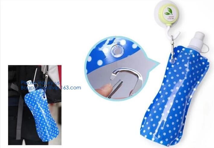 Foldable Water Bottle Bag 480ML Environmental Protection Collapsible Portable Water Bag Sports water bottle 480ml bageas