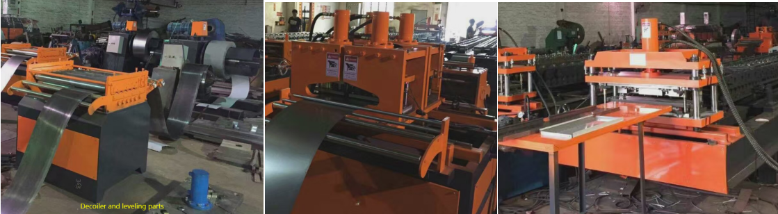Detail elements of the shelf panel machine