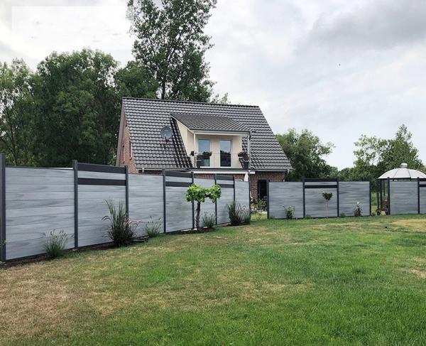Gray WPC Cladding Panel Exterior Wall Fence 24x170mm Interlocking House School