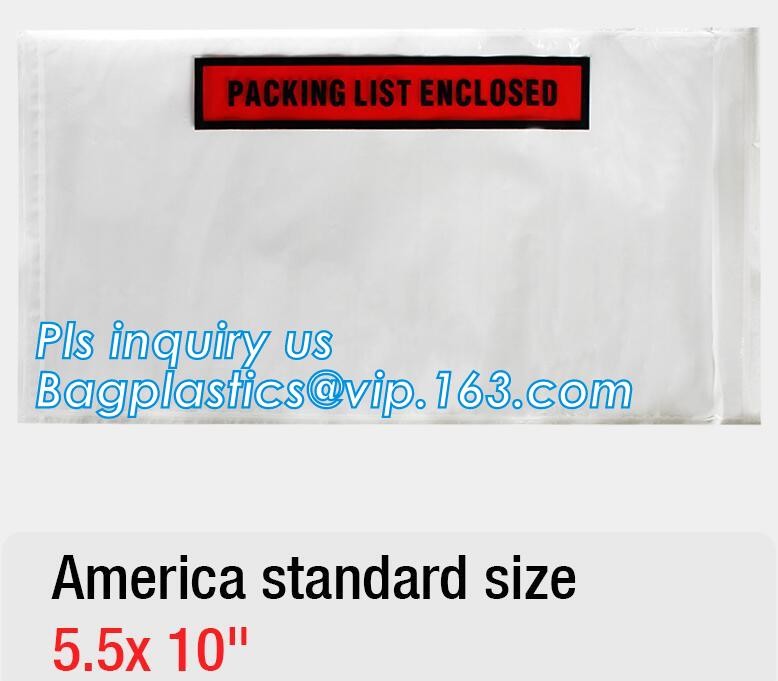PP film 178*140mm invoice enclosed packing list envelopes, DHL Shipping pockets for waybill, A4 size plastic packing lis