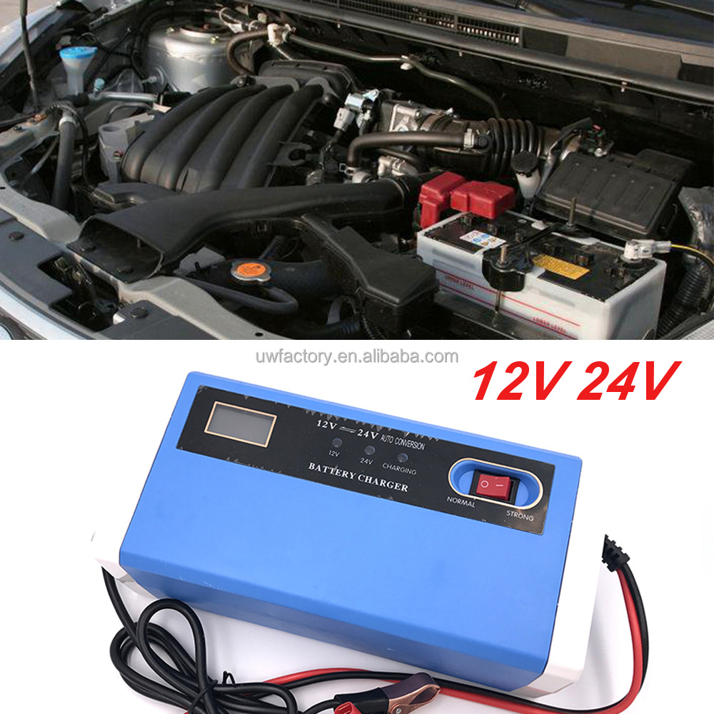 Intelligent Pulse Repair 12V 12A 24V 6A Battery Charger for Automobiles and Motorcycles SCP Function Current Protection