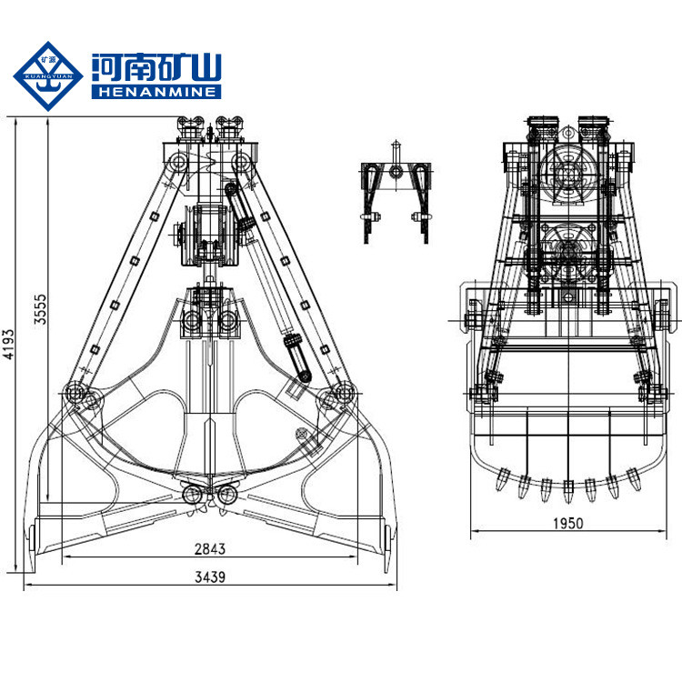 Wireless Remote Controlled 14CBM Electric Hydraulic Grab Bucket