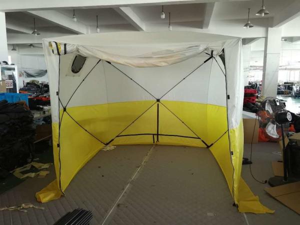 235*235*200MM Outdoor Fishing Shelter PU Coated 200D Polyester Oxford Fiberglass