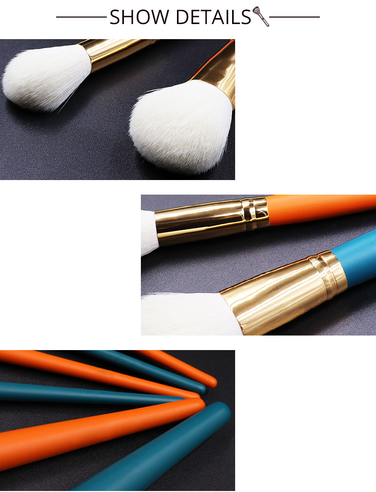 Skin Friendly 6pcs Facial Makeup Brushes Easy Powder Absorbtion